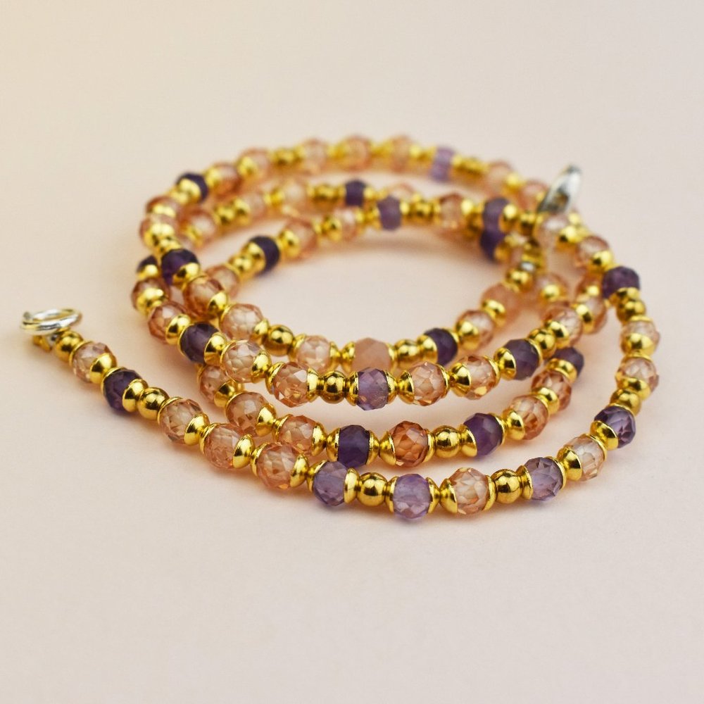 Dainty multi stone choker, unusual tiny gemstone crystal necklace for women